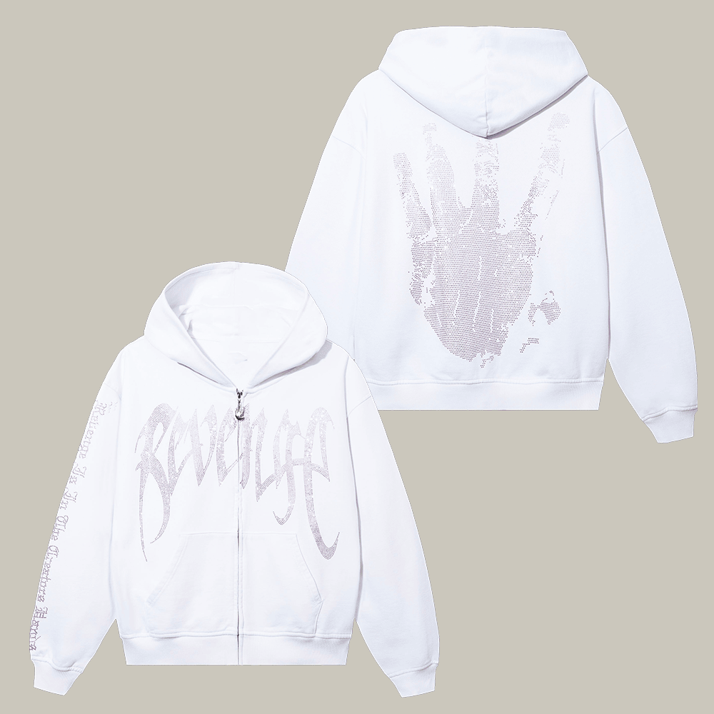 X Kill Bejeweled Revenge Zip Hoodie Revenge Hooded Sweatshirt Gift Ideas For Husband