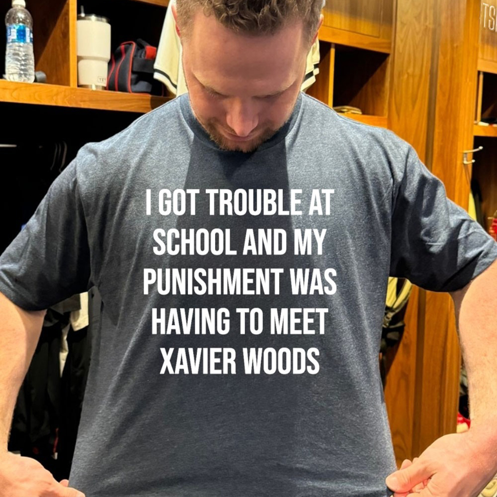 Xavier Woods Wearing I Got In Trouble At School And My Punishment Was Having To Meet T Shirt