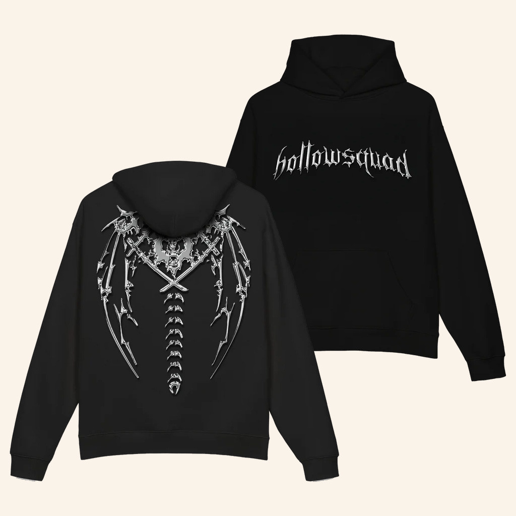 Xavier Wulf Merch Hollowsquad LA Chrome Spine Hoodie Gifts For Music Lovers