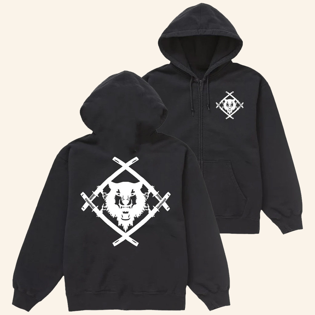 Xavier Wulf Merch Hollowsquad LA HS Logo Zip Hoodie Gifts Ideas For Rap Lovers