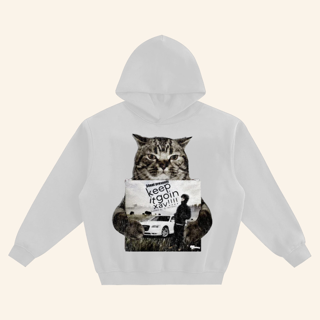Xaviersobased Merch Cat Holding Keep It Goin Xav Hoodie Gift Ideas For Rap Lovers
