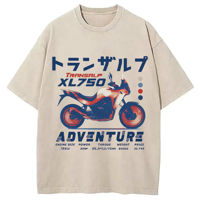XL750 Transalp ADV Motorcycle Japanese Washed T-Shirt Unisex Streetwear Graphic Style Gifts For Her