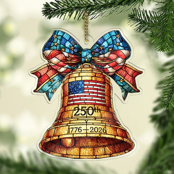 Xmas Bell 250th USA Freedom Christmas Ornament American Xmas Decor Patriotic Item Gifts
