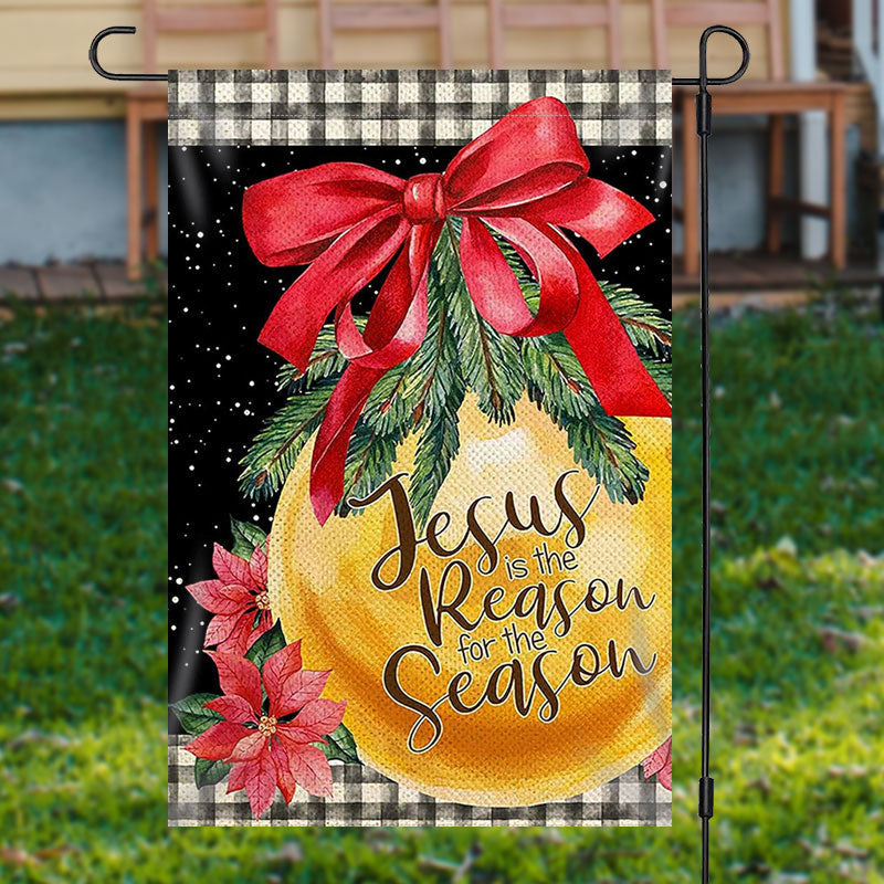 Xmas Bell Jesus Is The Reason Christmas Flag Winter Garden Decor Jesus Related Gift Ideas