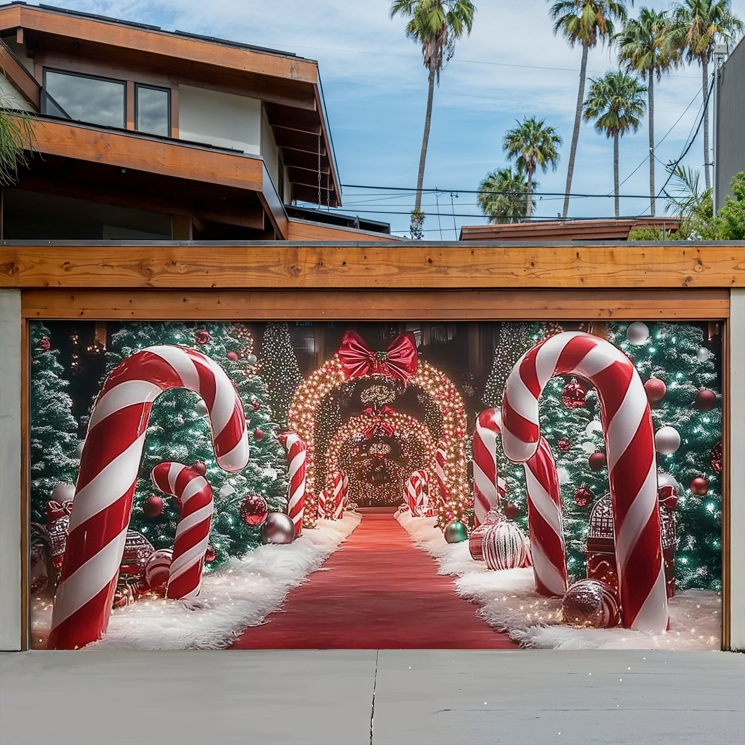 Xmas Giant Canes Christmas Garage Door Banner Christmas Themed Garage Door Covers Gifts