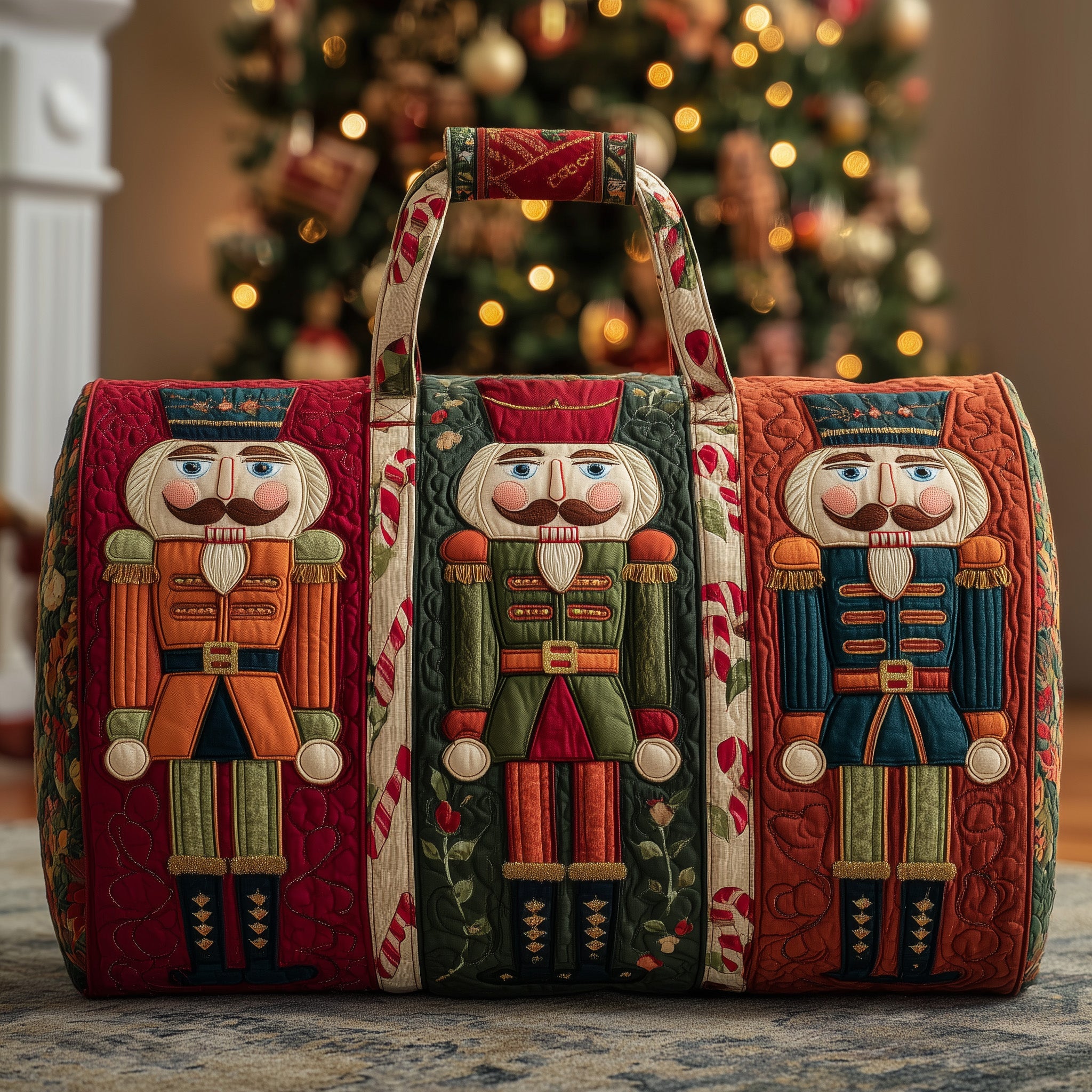 Xmas Nutcracker Quilted Duffle Bag New Year Gift Idea