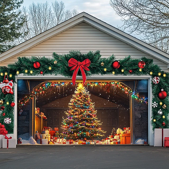 Xmas Tree Garage Cover Christmas Cover For Garage Door Good Christmas Gifts For Dad