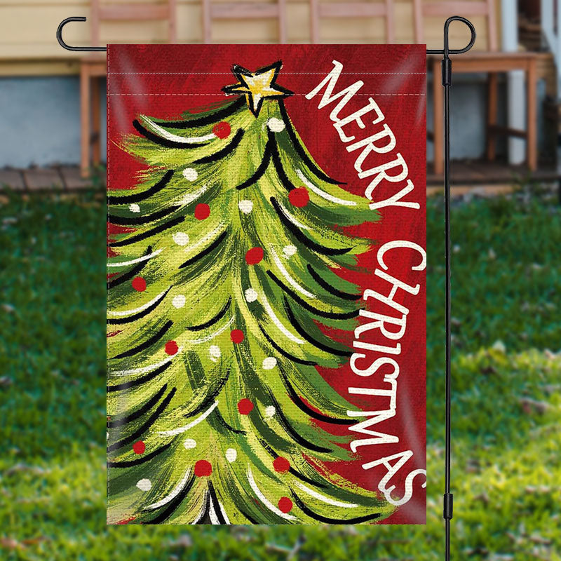 Xmas Tree Merry Christmas Flag Great Outdoor Home Decor Xmas Tree Themed Presents