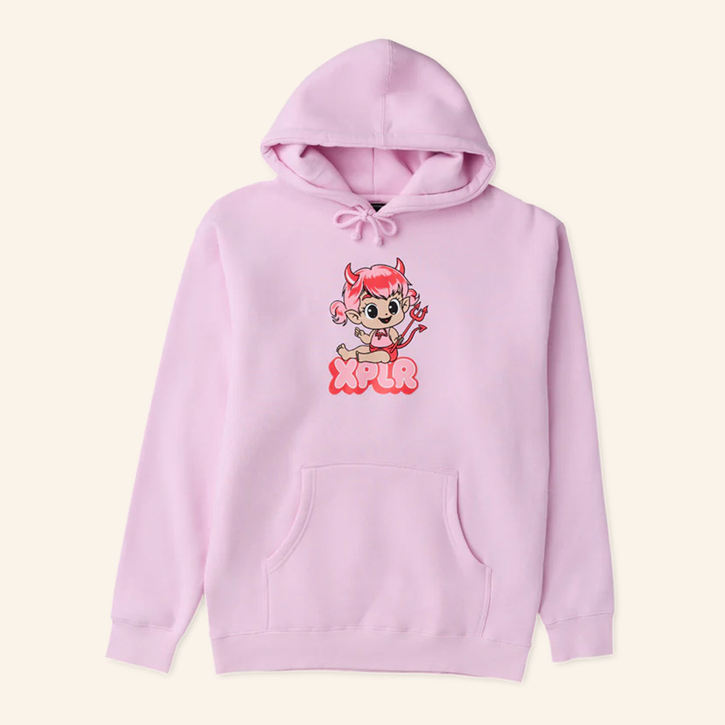 XPLR Merch Baby Devil V 3 Hoodie Pink Birthday Gift For Sister