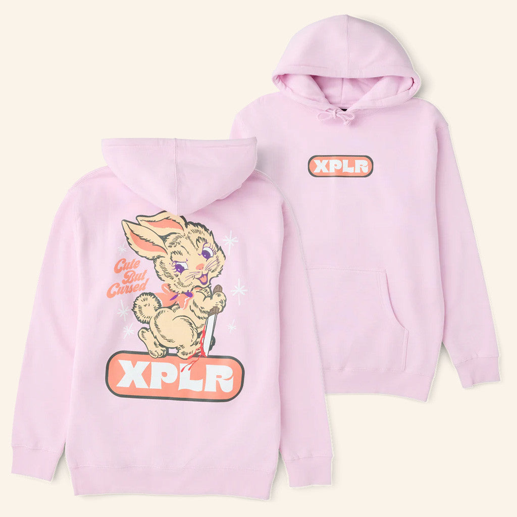 XPLR Merch Cute But Cursed Hoodie Light Pink Gift Ideas For Wife XPLR Merch Cute But Cursed Hoodie Light Pink Gift Ideas For Wife