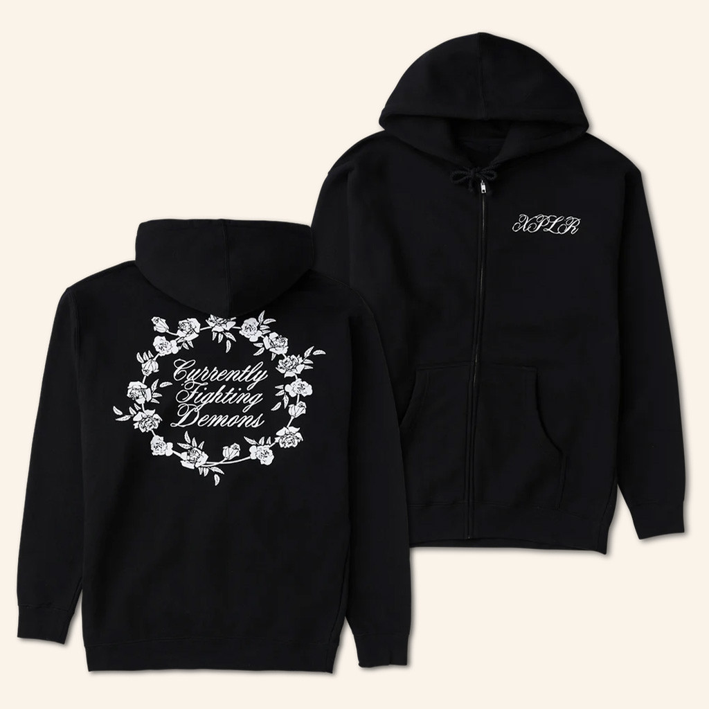 XPLR Merch Floral Note Zip Up Hoodie XPLR Hoodie Gift Ideas For Sister