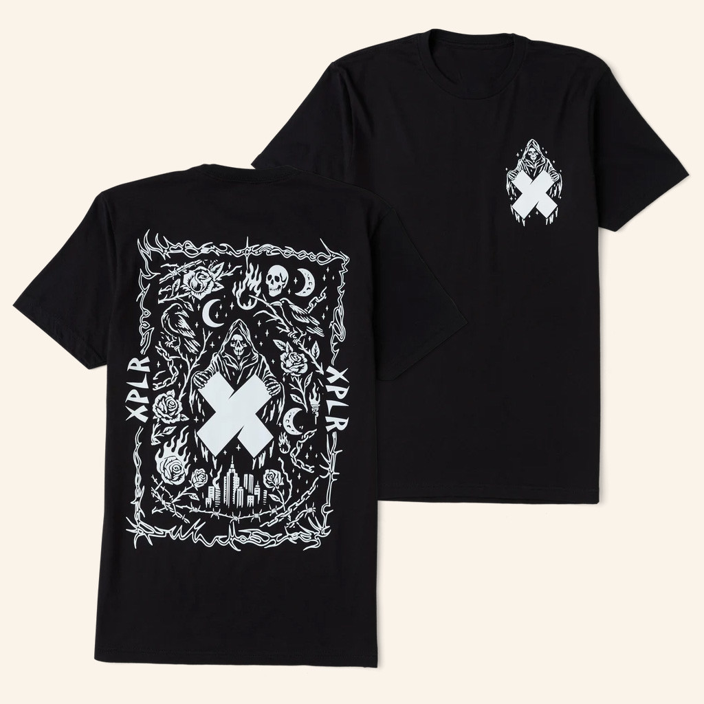 XPLR Merch Horror City Black T-Shirt Unique Gift For Dad Birthday