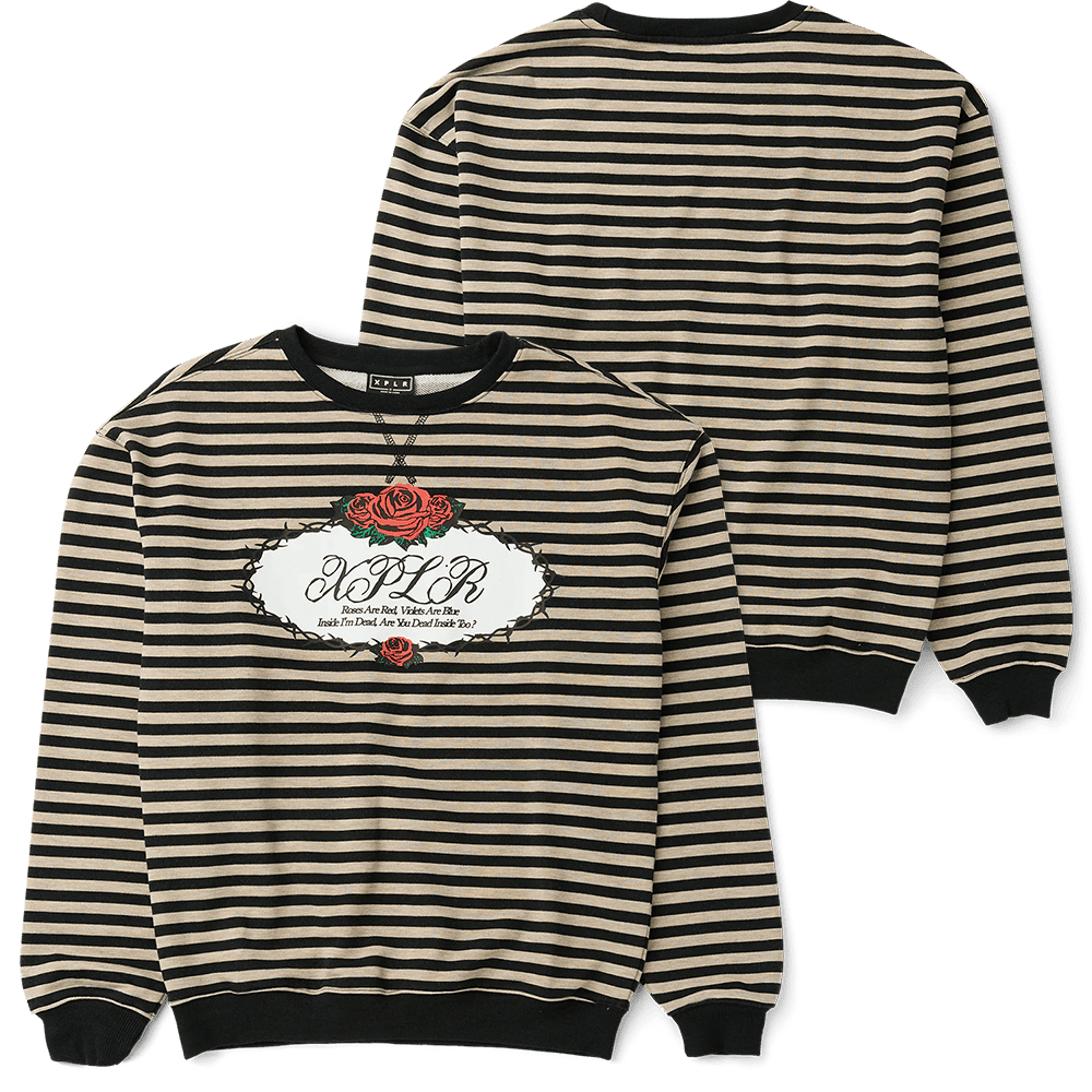 XPLR Merch Sam And Colby Sweatshirt Dead Roses Striped Sweatshirt Top 10 Mother's Day Gift Ideas XPLR Merch Sam And Colby Sweatshirt Dead Roses Striped Sweatshirt Top 10 Mother's Day Gift Ideas