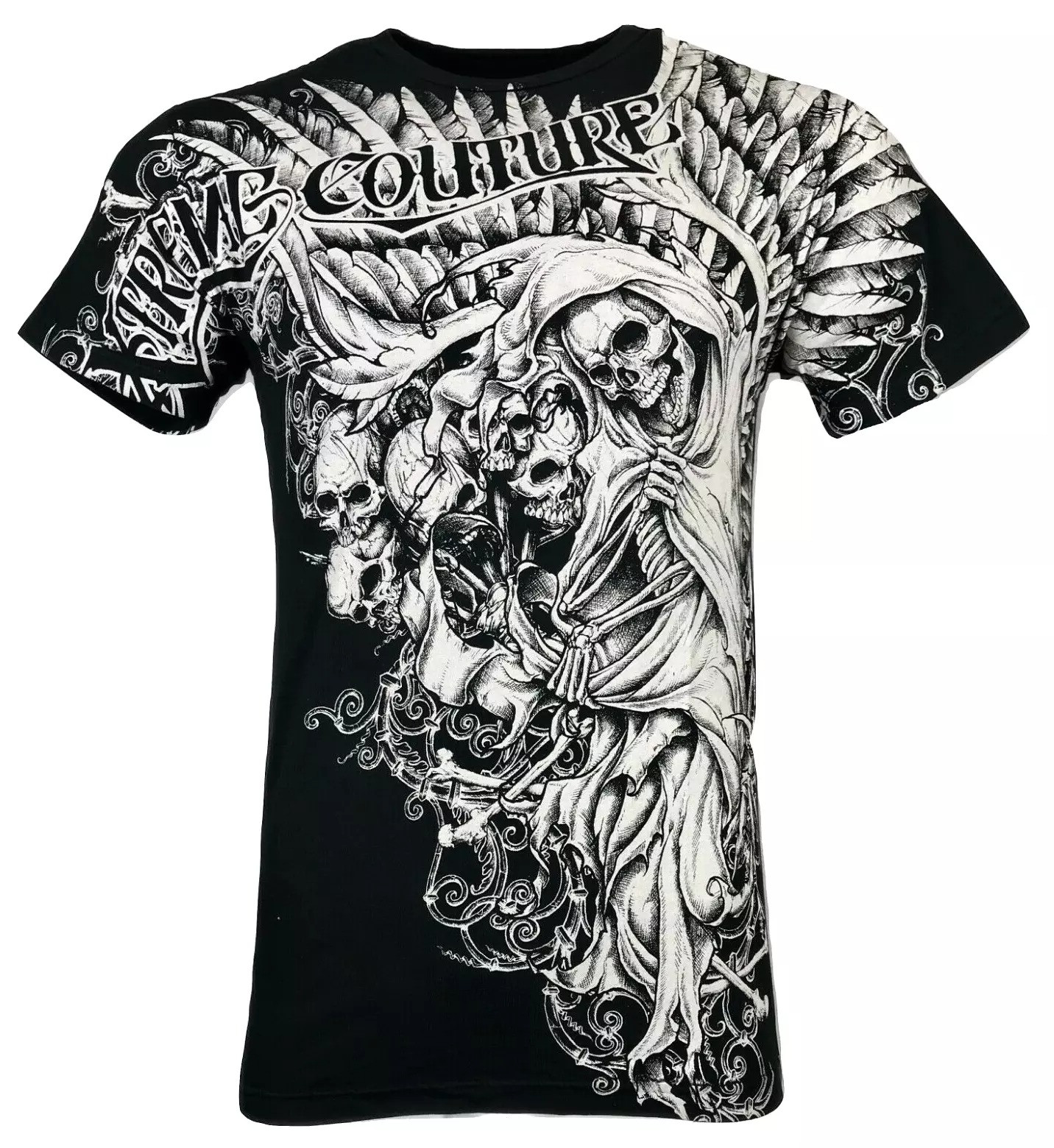 Xtreme Couture By Affliction T-Shirt Nemesis Skulls Biker Shirt Gifts For Husband