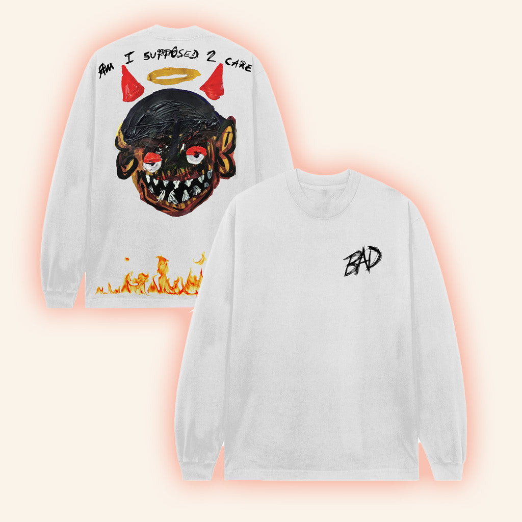 Xxxtentacion Merch Am I Supposed To Care Long Sleeve Shirt White Gift Ideas For Friends