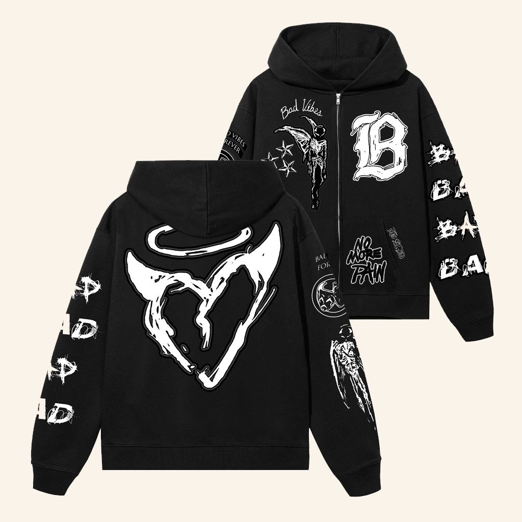 XXXTentacion Merch No More Pain Zip Hoodie Christmas Gifts For Rapper Fans
