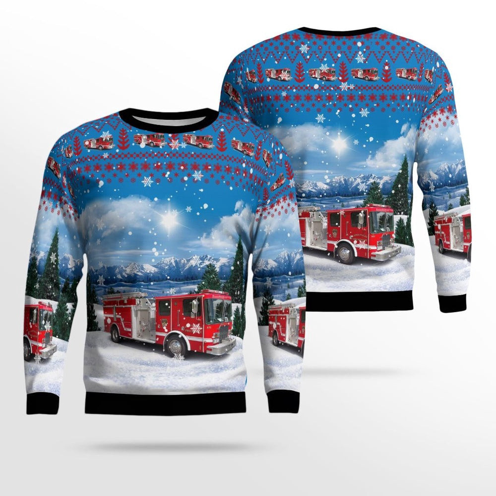Yadkin Valley Volunteer Fire Rescue Department Lenoir North Carolina Christmas AOP Ugly Sweater Gift For Christmas