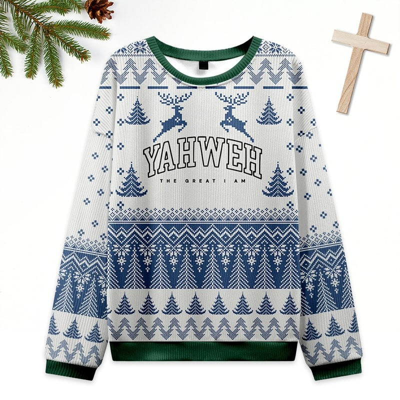 Yahweh The Great I Am Ugly Christmas Sweater Xmas Clothing Gifts For Catholic