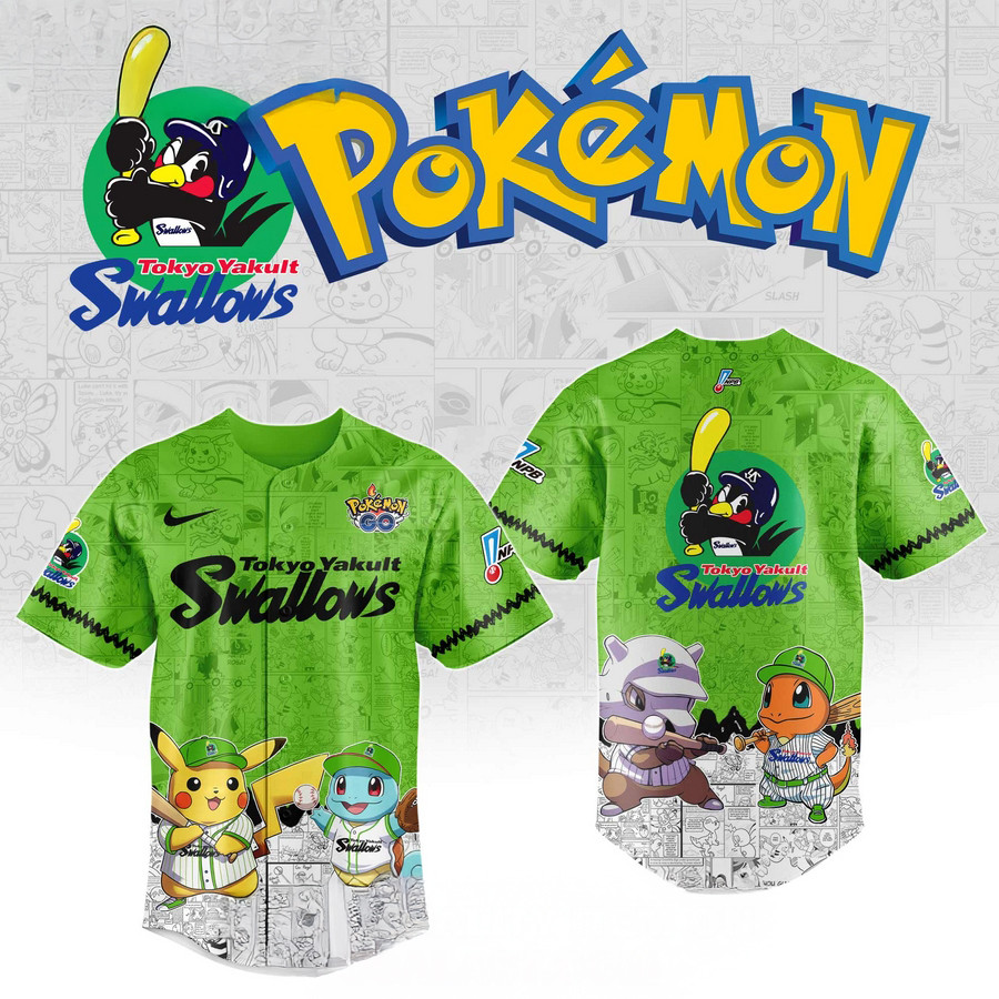 Yakult Swallows x Pokemon Baseball Jersey Baseball Gifts Ideas