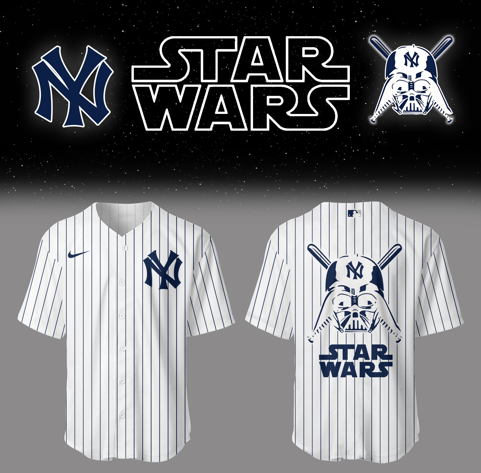 Yankees Baseball 2025 Yankees x Star Wars White Jersey Baseball Mom Gifts