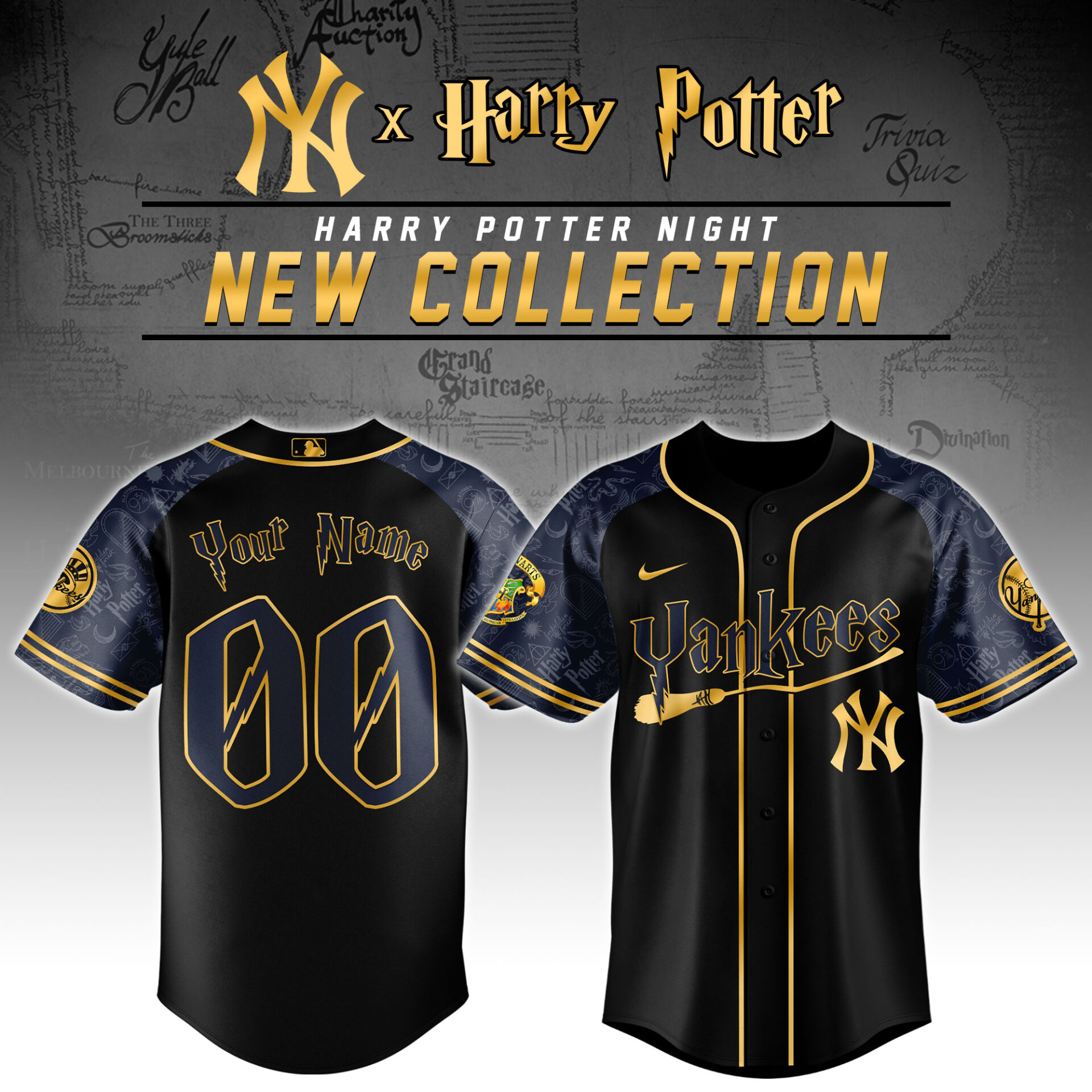 Yankees x Harry Potter Night 2025 Custom Jersey Gifts For Baseball Players