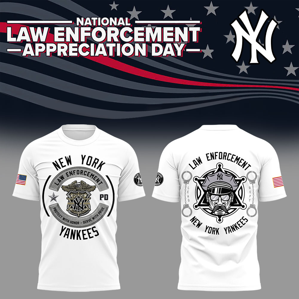 Yankees x Law Enforcement Appreciation Day 2025 T-Shirt Baseball Coach Gift Ideas