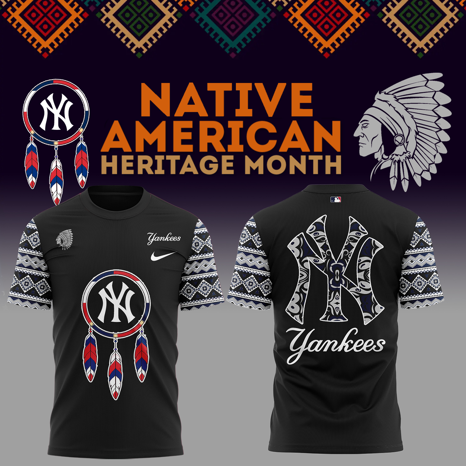 Yankees x Native American Heritage 2025 T-Shirt Baseball Mom Gifts