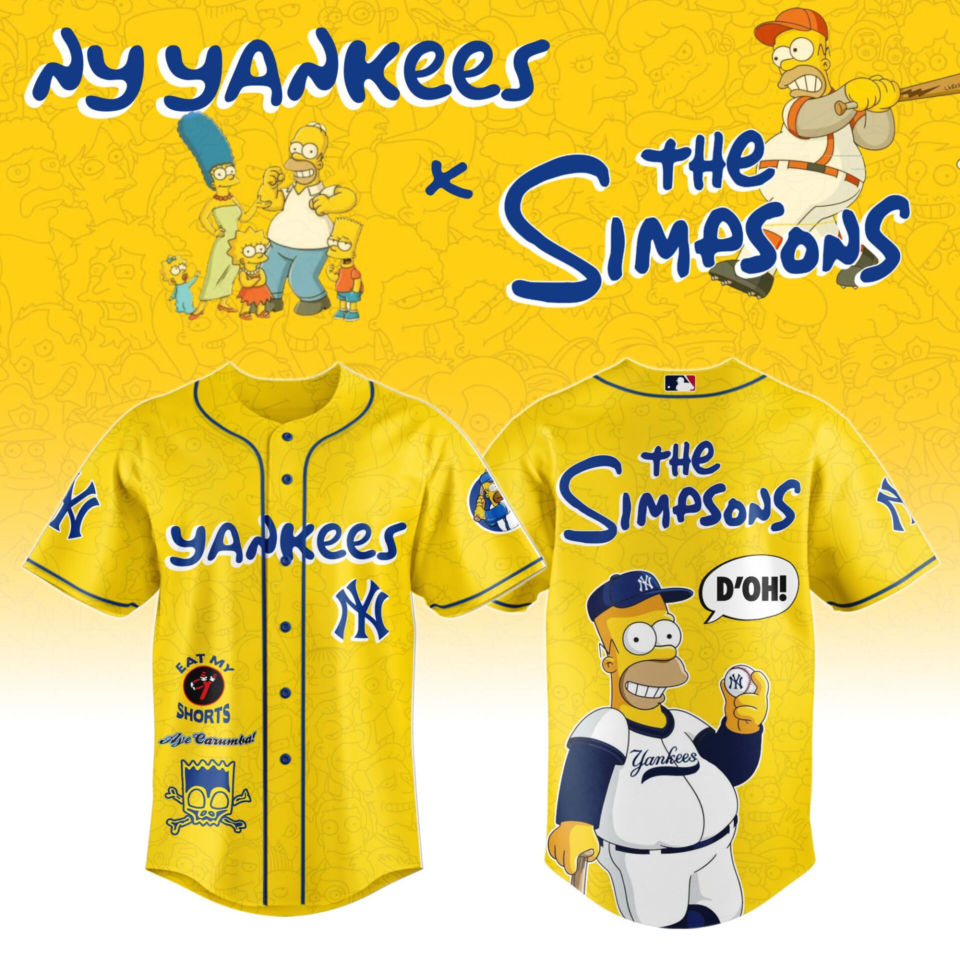 Yankees x The Simpsons 2025 Jersey Gifts For Baseball Fans