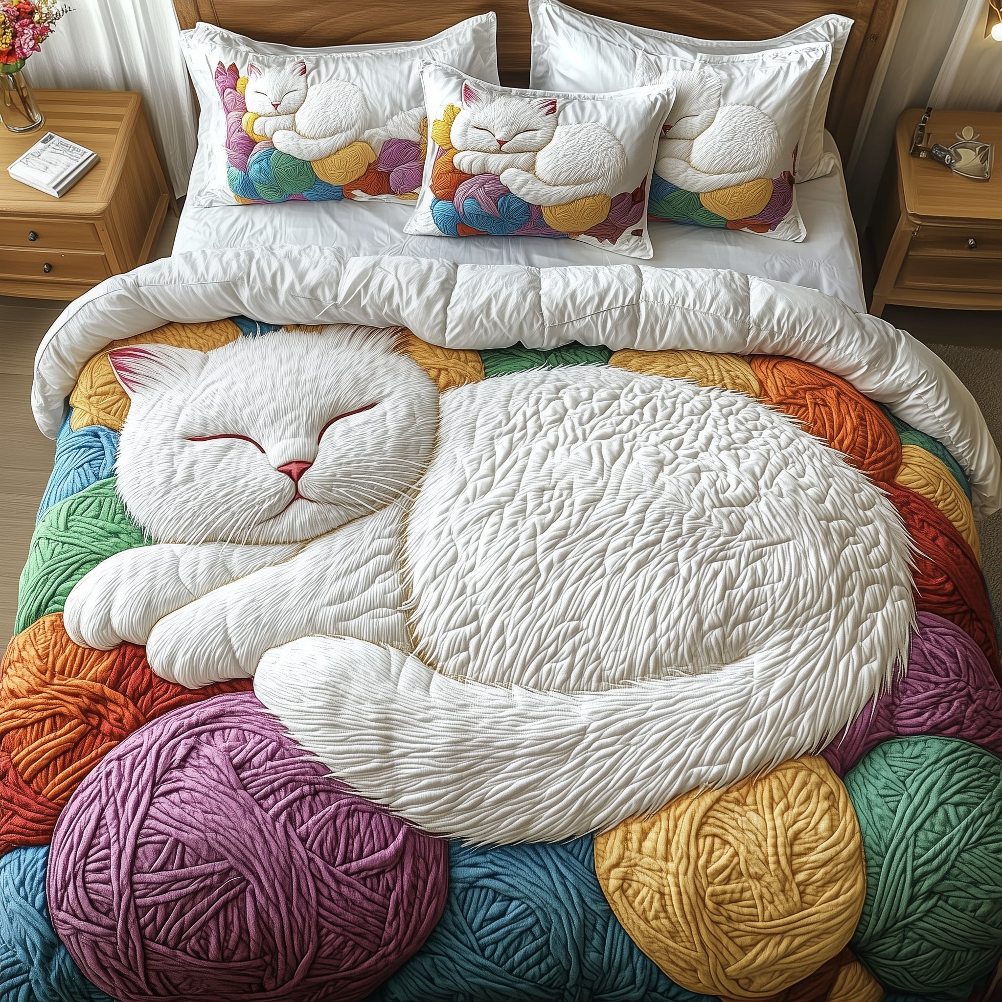 Yarn Quilted Bedding Set Duvet Cover Bed Sheet Christmas Gifts For Relatives