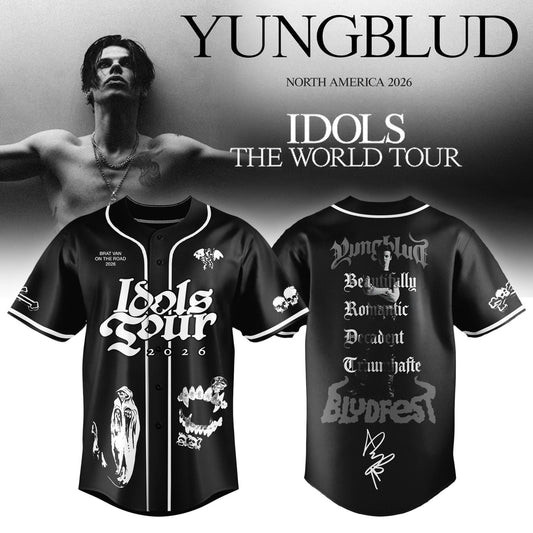 YBD Idols The World Tour 2026 Merch Baseball Jersey Yungblud Clothes Cool Gift For Brother