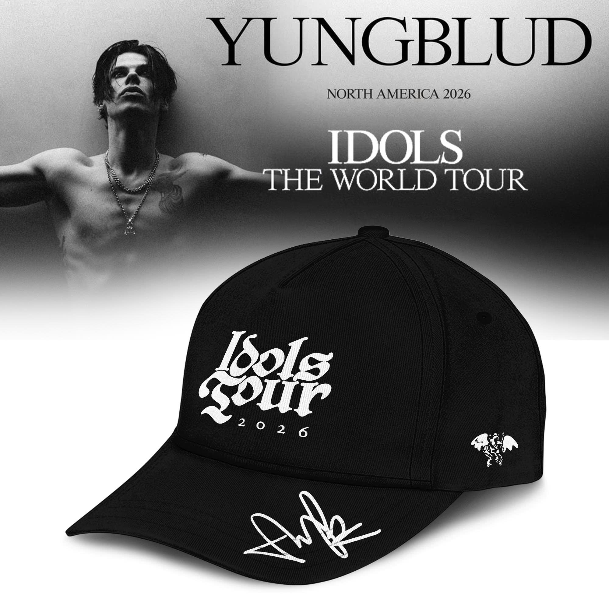 YBD Idols World Tour 2026 Merch Signature Hat Yungblud Baseball Cap Fans Gift