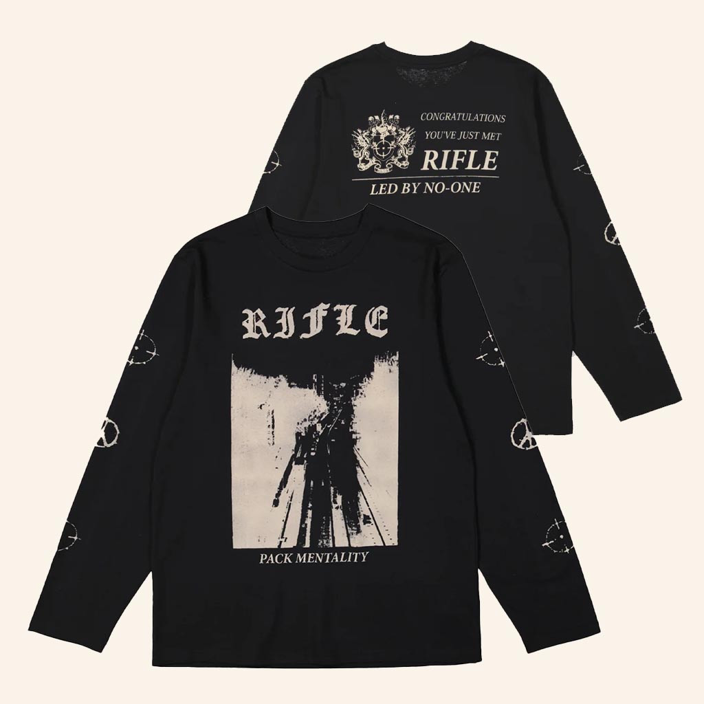 Year0001 Merch Rifle Pack Mentality Long Sleeve T-Shirt Black Birthday Ideas For Husband Year0001 Merch Rifle Pack Mentality Long Sleeve T-Shirt Black Birthday Ideas For Husband