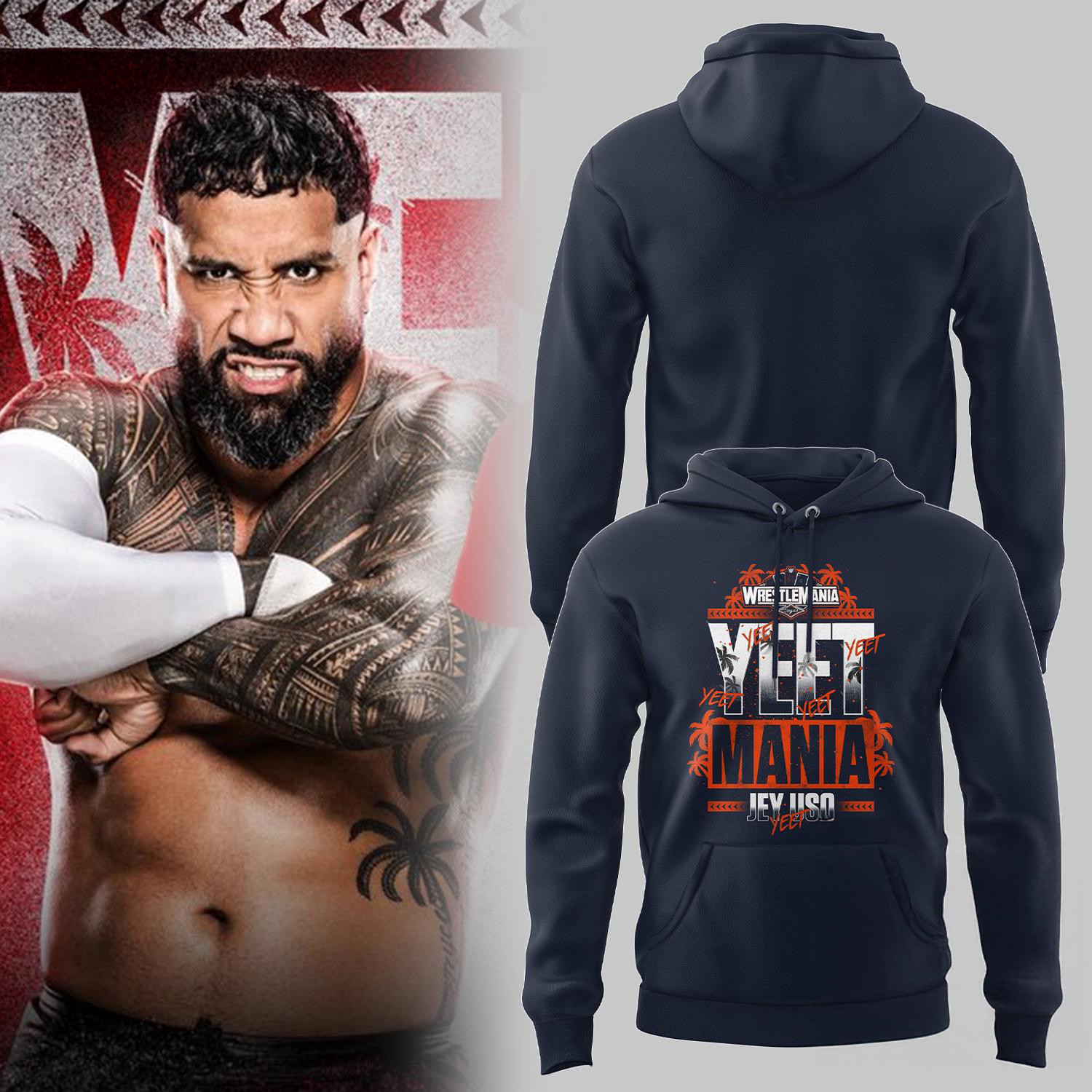 Yeet Mania Jey Uso WWE Charlotte Flair Hoodie Gift Ideas For Fan