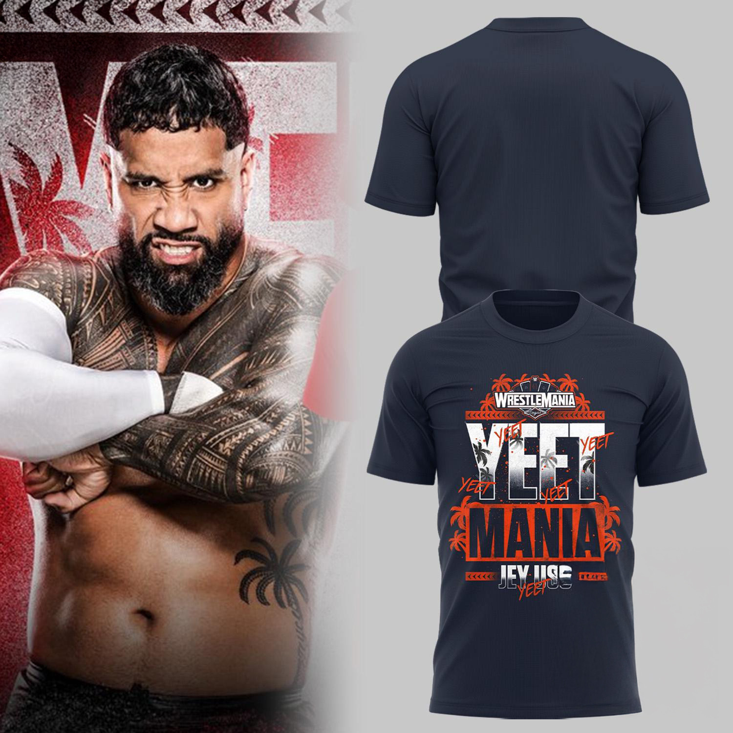 Yeet Mania Jey Uso WWE Charlotte Flair T-Shirt Gift Ideas For Fan