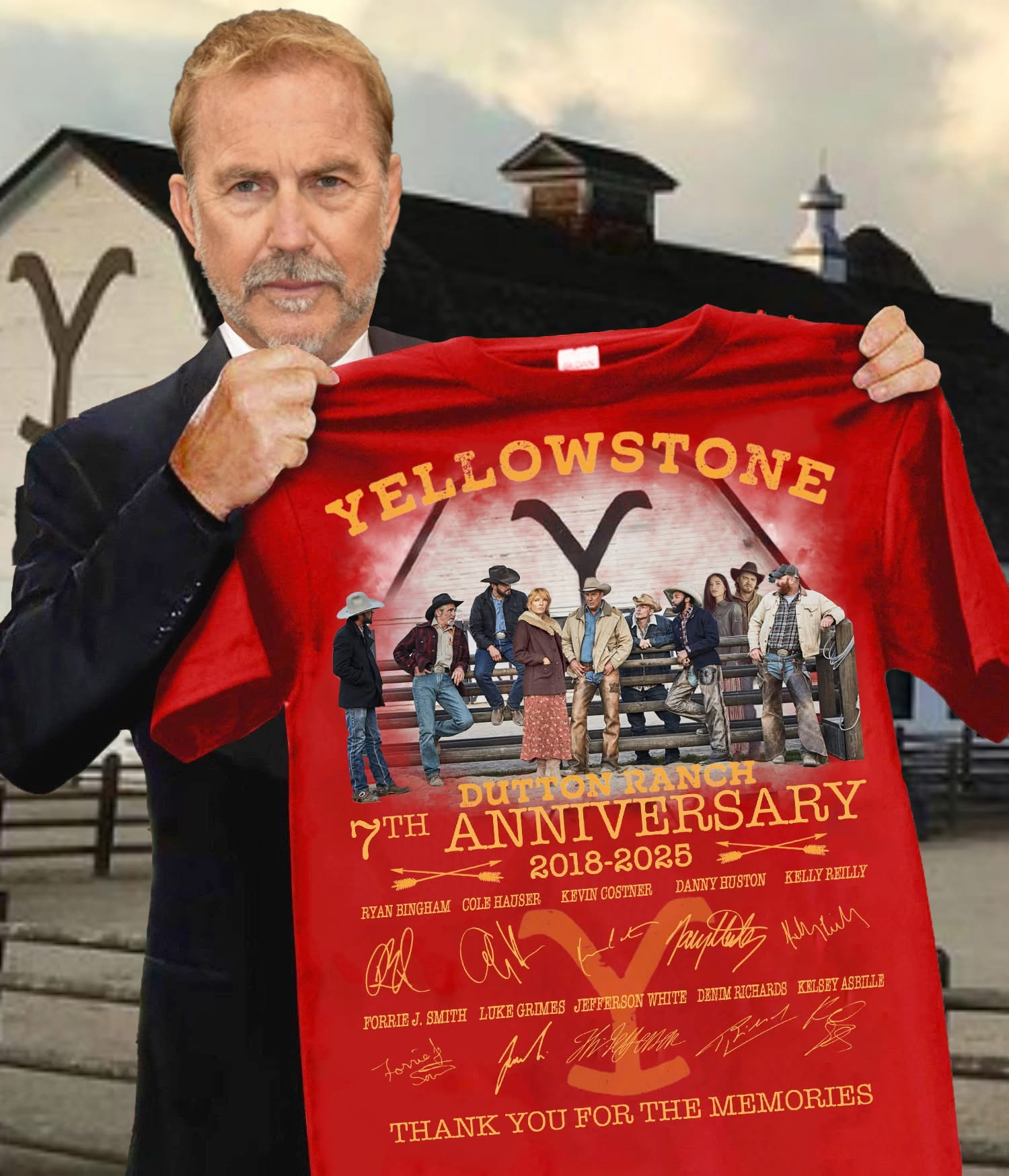 Yellowstone Dutton Ranch 7Th Anniversary 2018 2025 T-Shirt Gifts For Movie Lovers