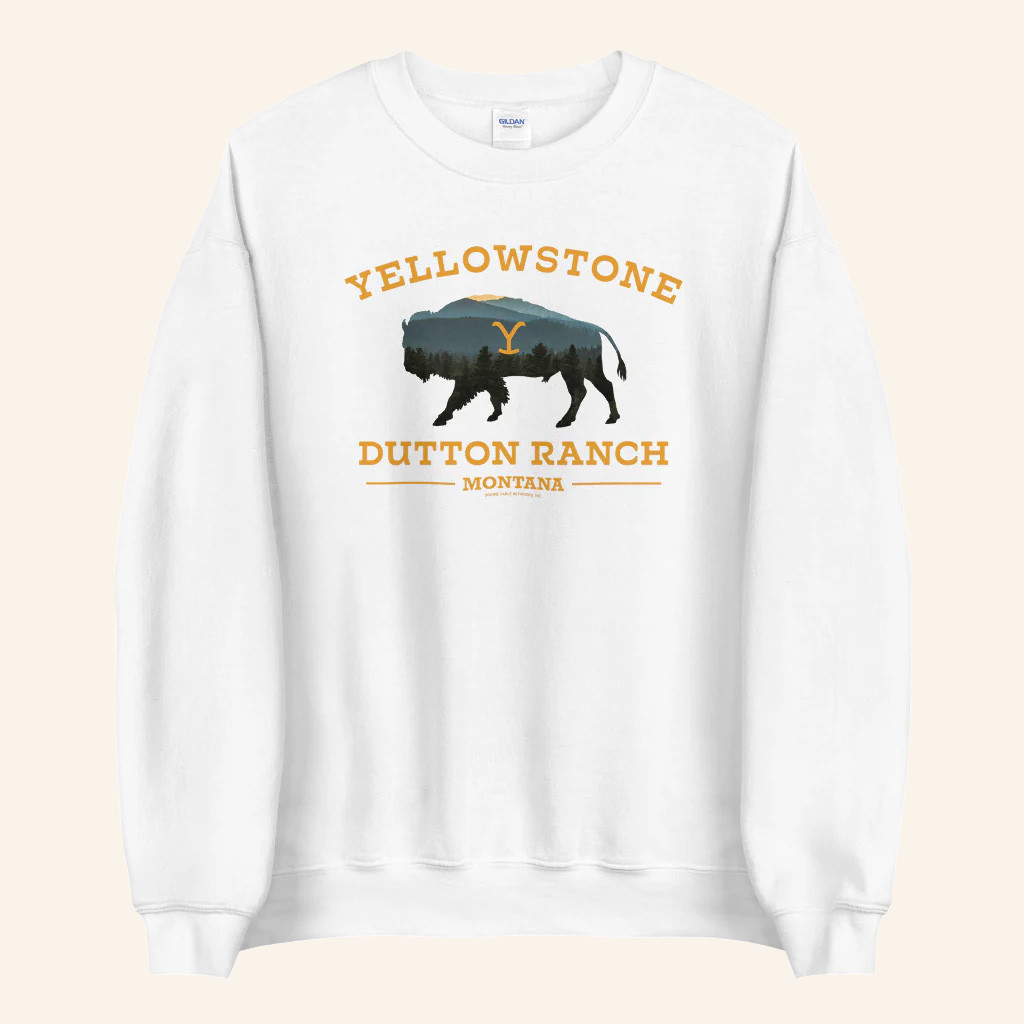 Yellowstone Merch Dutton Ranch Bison Crewneck Yellowstone Sweatshirt Him Gifts