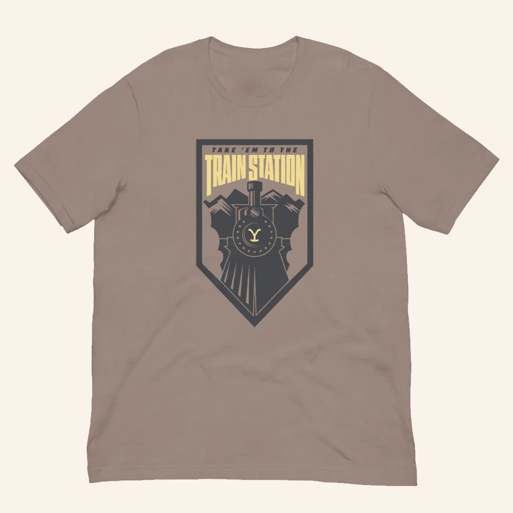 Yellowstone Merch Take Em To The Train Station Badge T-Shirt Yellowstone Shirt Dad Gifts