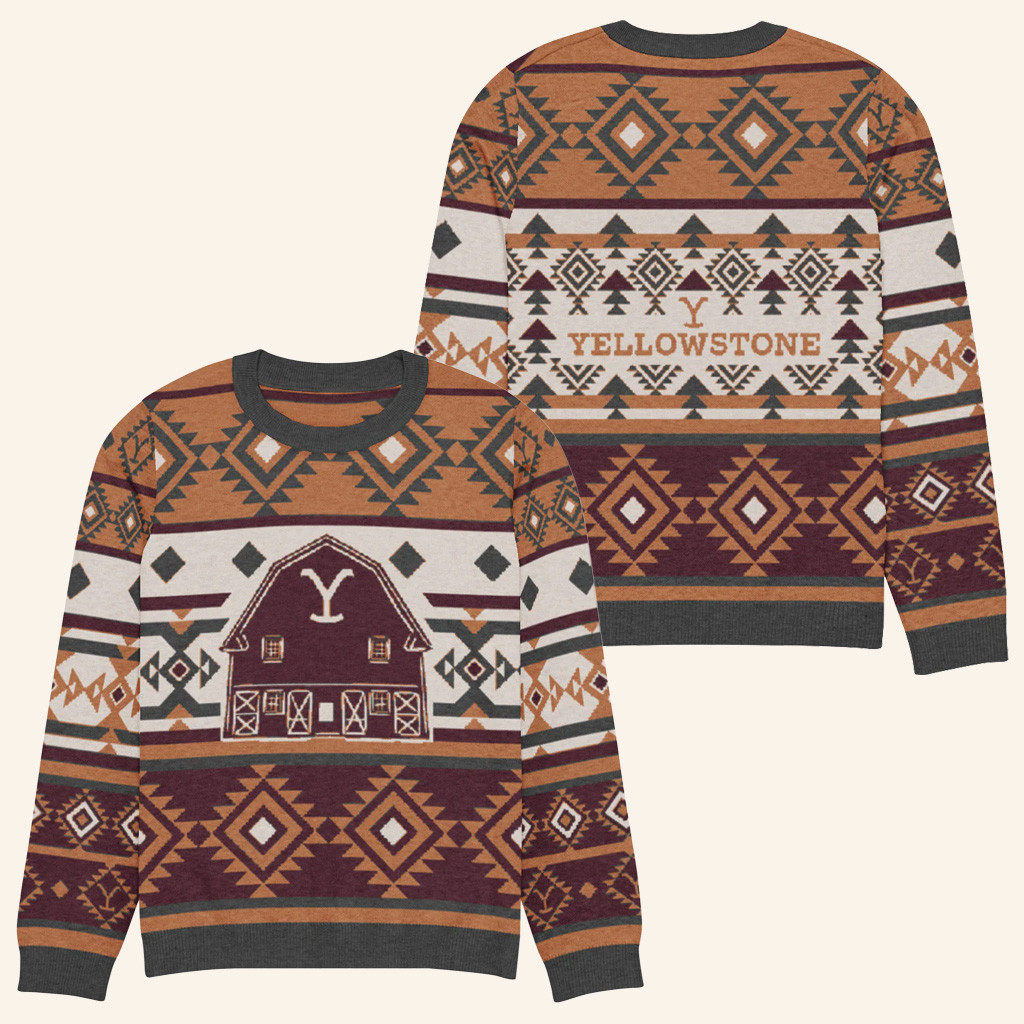 Yellowstone Merch Yellowstone Barn Holiday Sweater Gifts For Father