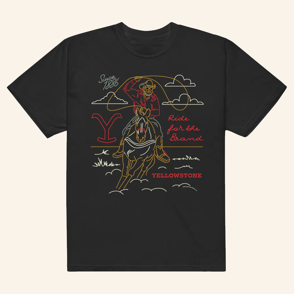 Yellowstone Merch Yellowstone Ride For The Brand Outline T-Shirt Gifts For Brother