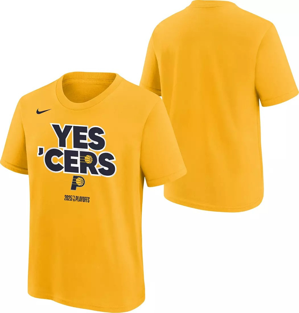 Yes Cers Pacers Indiana 2025 NBA Playoffs T-Shirt Yellow Basketball Fan Merch Apparel