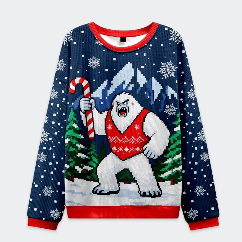 Yeti Celebration Christmas Ugly Sweatshirt Silly Christmas Sweaters