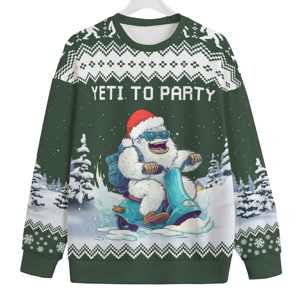Yeti To Party Big And Tall Ugly Christmas Sweater Heartwarming Christmas Gift Sweater for Him or Her