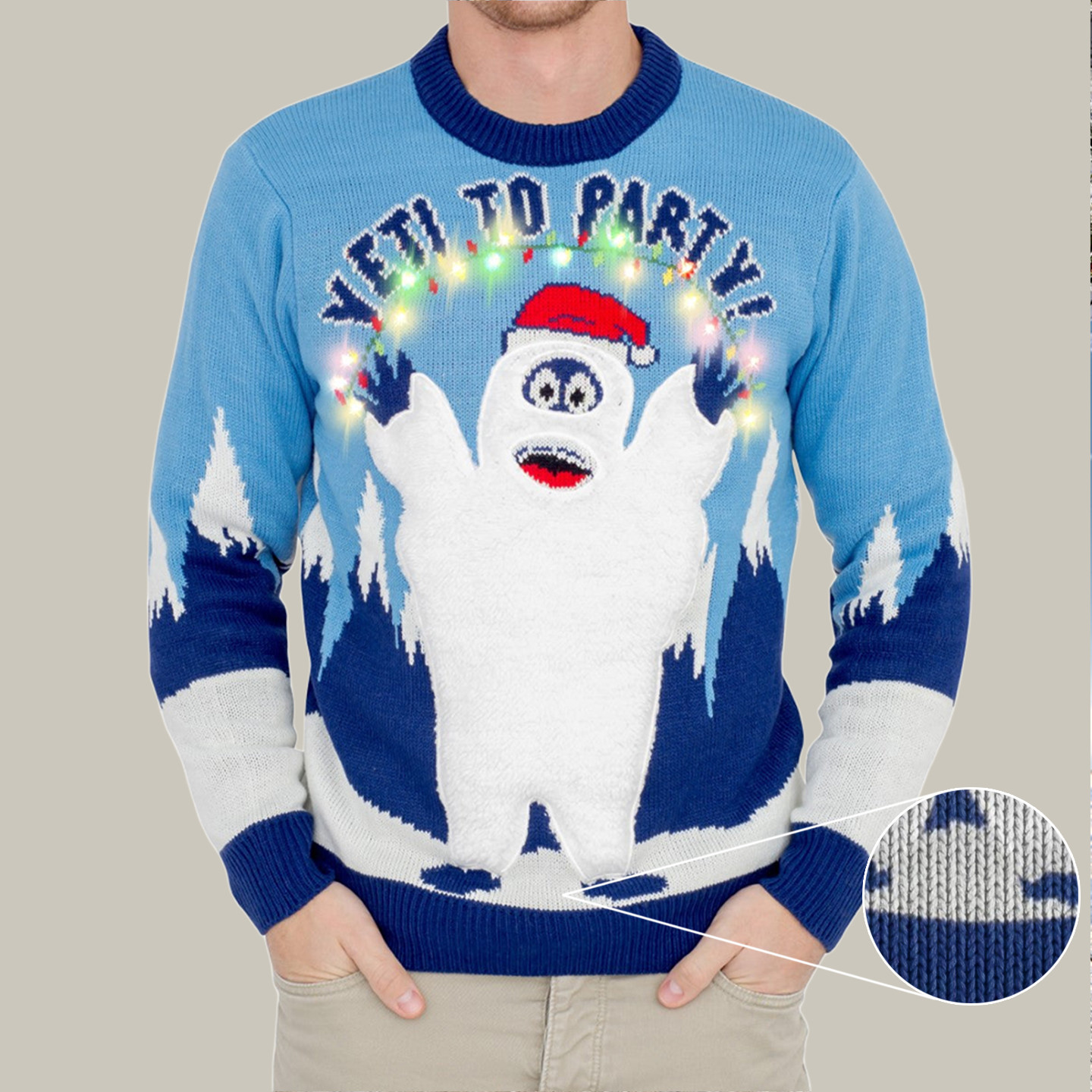 Yeti to Party Light up LED Funniest Ugly Christmas Sweater Brother In Law Gifts For Christmas