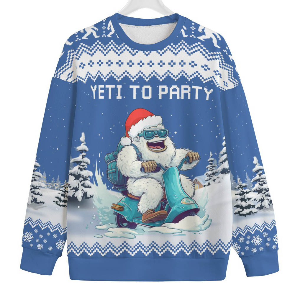 Yeti To Party Mens Plus Size Christmas Sweater Warm Winter Merch Gift for Someone You Love