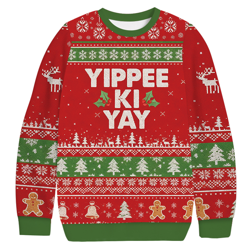 Yippee Ki Yay Christmas Ugly Sweatshirt Christmas Party Novelty Sweater Gift Ideas Yippee Ki Yay Christmas Ugly Sweatshirt Christmas Party Novelty Sweater Gift Ideas