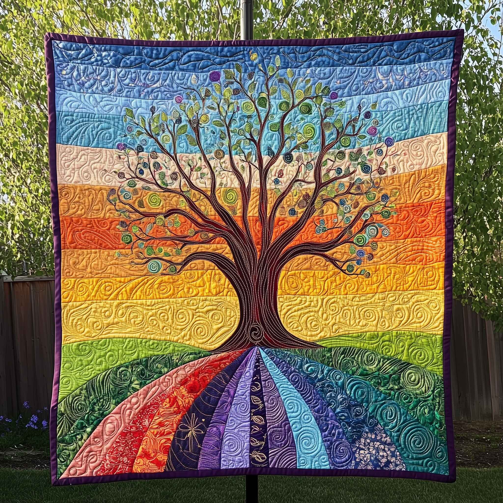 Yoga Chakra Tree of Life Quilted Blanket Best Couch Throw BlanketYoga Lover Gifts For Mom