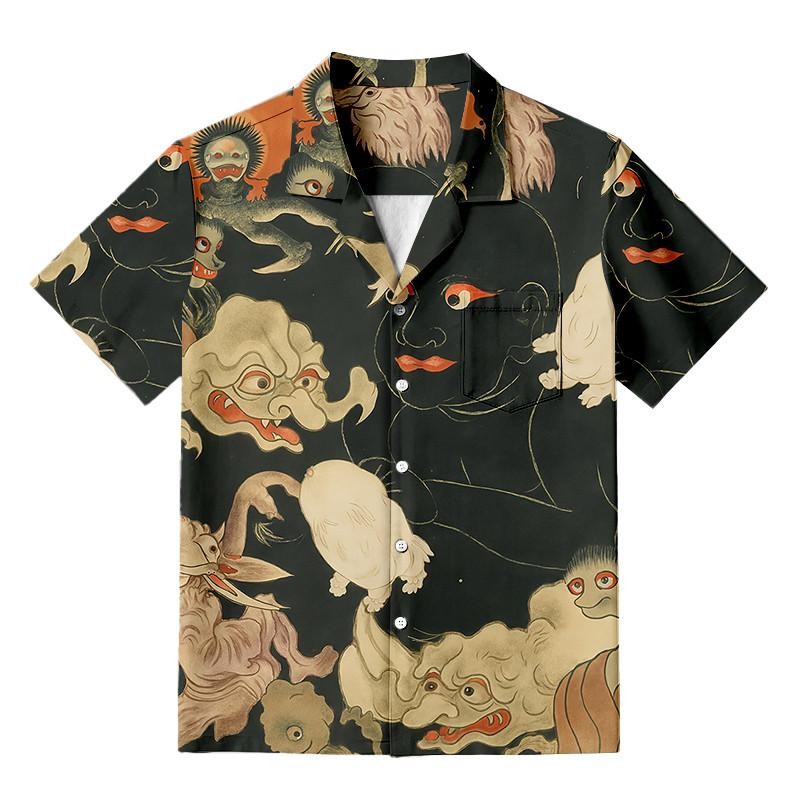 Yokai Encyclopedia Hawaiian Shirt Mythology Shirt Gifts For Yokai Lovers