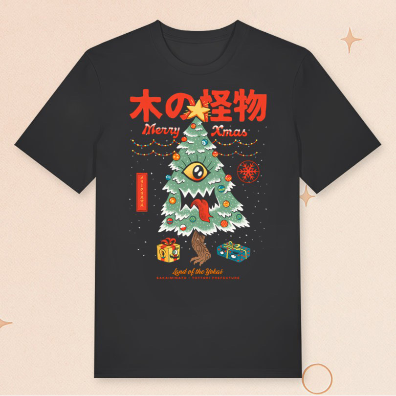 Yokai Merch Merry Xmas Tree T-Shirt Christmas Gift Ideas For Friends Yokai Merch Merry Xmas Tree T-Shirt Christmas Gift Ideas For Friends