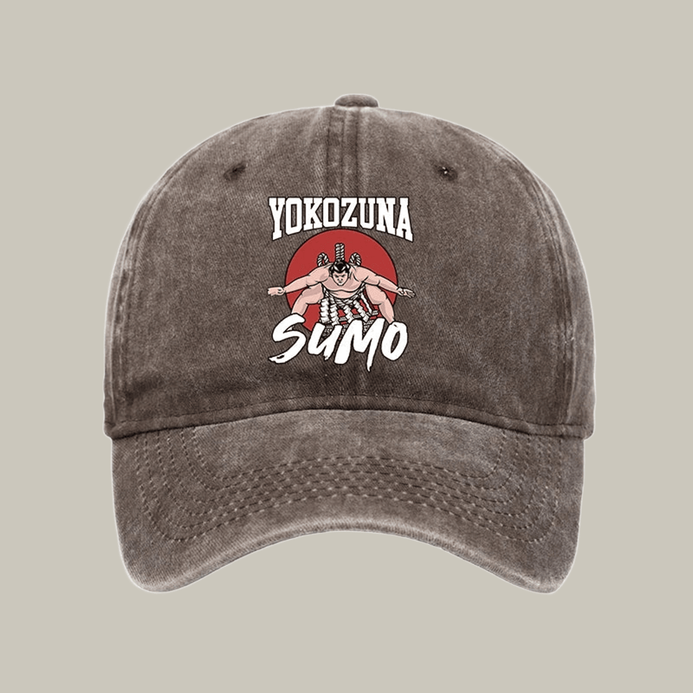 Yokozuna Sumo Washed Cap Aesthetic Baseball Cap Christmas Presents For Boyfriend