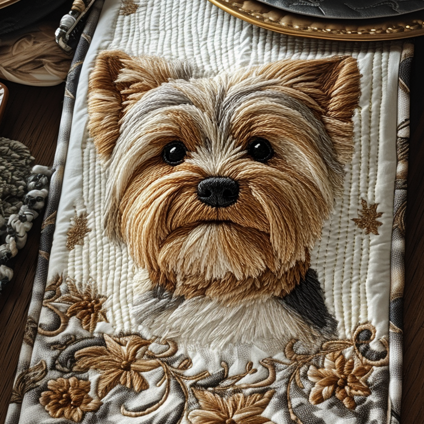 Yorkie Charm Quilted Table Runner Dining Room Table Decor Ideas Christmas Gifts For Yorkies